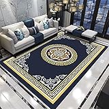 RUGMRZ Carpet Bettvorleger Schlafzimmer rutschfest Teppich chinesisches blaues Wohnzimmer Wohn Accessoires Retro leicht zu reinigen Bad Matte 140X200CM
