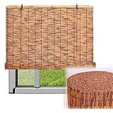 TOCTUS Bambus-Raffrollo Für Fenster, Outdoor Sonnenschutz Rollo, Strohjalousien, Sichtschutz, Handgewebt, Rollläden, Schilfrollos Für Garten/Veranda/Terrasse, Karbonisierungs (Size : 180 * 200cm)