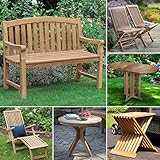 BRAST Teak Gartenmöbel Set | Woodie Gartenbank 120cm aus hochwertigem Teakholz | viele Modelle | Holzbank für Balkon & Terrasse | klappbar massiv Holz | Outdoor wetterfest draußen