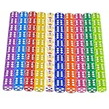 100 Stück Transparent Würfel Set, Sechsseitiger Würfel ,Würfel Set, Würfelspiele Tischspiele, Würfelspiele Tischspiele, Mehrfarben Würfel Set, Würfel Bunt Glitzer, Würfel Set