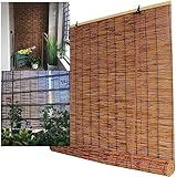 Rollos & Jalousien Outdoor Bambusrollo Raffrollo Rollo Bambus Breit Wärmedämmung Sichtschutz Sonnenschutz Schilfvorhänge für Terrasse/Garten/Fenster/Tür/Küche/Balkon,120x270cm/47x107in