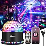 SOLMORE LED Discokugel Bluetooth, LED Lichteffekte Partylicht Musik Player RGB Disco Magic Ball mit Fernbedienung Sprachaktiviertes 6 Lichtmodi für Party Zimmer Weihnachten