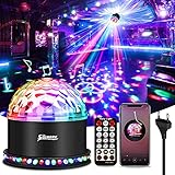 SOLMORE LED Discokugel Bluetooth, LED Lichteffekte Partylicht Musik Player RGB Disco Magic Ball mit Fernbedienung Sprachaktiviertes 6 Lichtmodi für Party Zimmer Weihnachten