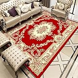 RUGMRZ Area Rug Jugendzimmer Komplett Set Kinderteppich Spielmatte Wohnzimmer Teppich rot bedrucktes Design rechteckig klassischer Stil rutsch fest Tepiche Für Wohnzimmer Modern 120 x 190 cm