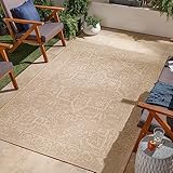 Surya Alvor Vintage Teppich - Teppich Wohnzimmer, Esszimmer, Flur, Rugs Living Room - Boho Teppich Orientalisch Style, Kurzflor Carpet - Bunter Teppich Vanille, Beige, 160x213cm