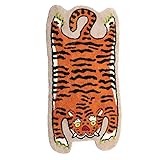BBAUER Bereich Teppich Weicher Tiger Nachttischteppich Flauschiger Teppich Badezimmer Bodenpolster Kinderzimmer Anima Fußmatte Schlafzimmer Fußmatte Moderne Wohnkultur (Farbe: A, Größe: 50 x 90 cm)
