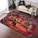 PUREUV EIS Und Schnee Abenteuer Cartoon Anime Teppich, Wohnzimmer Nachttisch Kinderteppich, ELSA Anime Fußmatte, Küche rutschfeste Bodenmatte, Geschenk A599 80×120Cm