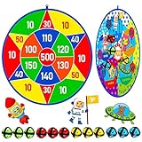 Jesitai 25.5 Inches Spiele Für Kinder Doppelseitige Dartscheibe, Outdoor Wurfspiel,Garten Spielzeug,Geeignet Für 3 4 5 6 7 8 9 10 11 12 jährige Jungen und Mädchen Geschenk(65cm)