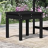 Tidyard Gartenbank Holz Massiv, Holzbank, Sitzbank, Parkbank, Gartenmöbel Bank, Schwarz 50x44x45 cm Massivholz Kiefer, bis 110kg