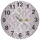 Dekorative Wanduhr im Vintage-Stil, Rosa/Silber, nicht tickend, 25,4 cm, batteriebetrieben, rund, leicht zu lesen, für Zuhause/Büro/Schule