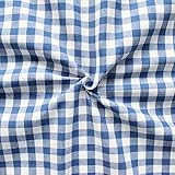 STOFFKONTOR 100% Baumwollstoff Stoff Züchen Vichy Karo groß - Öko-Tex Standard 100 - Meterware, Blau-Weiss - zum Nähen von Bekleidung, Vorhängen, Bettwäsche, Dekorationen uvm.