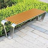 HASMI Grand Patio Gartenbank Zeitgenössisches Planken Design Outdoor Dining Bank 59/63 Zoll Park Bank Bench Edelstahlbank im Freien Plastik für Garten Park Balkon (Size : C)