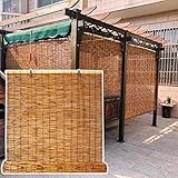 YANYAN Retro Bambusrollo 100 cm Breit Natür Schilfrollos Holzrollo Outdoor Rollo Bambus Braun Rollo Bambus Raffrollo Für Den Innen- Und Außenbereich, Anpassbar/52 Größen