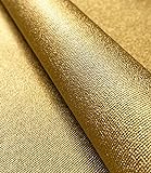 NEWROOM Tapete Gold Vliestapete Leicht Glänzend - Unitapete Uni Einfarbig Textur Sehr Kratzfest Glamour inkl. Tapezier-Ratgeber