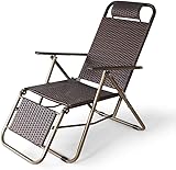 JIBELL Freizeitstuhl Terrasse Lounge Stühle Liegestuhl Klappstuhl Metall Stahlrohr Multifunktionaler Klappstuhl Freizeitstuhl Strandkorb (Farbe: Braun)