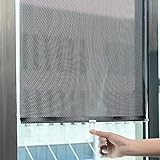 Saugnapf Privacy Fensterjalousien,Versenkbarer Sonnenschirm,Springrollos für Fenster ohne Bohren,Sonnenschutz Verdunkelungsjalousien mit Wärmedämmung und (W40xH60cm/15.7x23.6in)