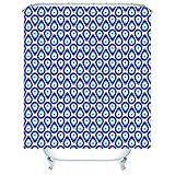 Duschvorhang 90X180, Duschvorhang Eckbadewanne Polyester Shower Curtains Auge Teardrop Muster Dunkelblau Waschbar Wasserdicht