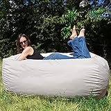 Charlie & Finn Der größte Sitzsack Europas! 1500 L Outdoor wasserfest Bean Bag - Schaumstoff Füllung Sessel für Kinder & Erwachsene - XXL Sitzkissen waschbarer Bezug in Sandfarben