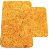 Brandsseller Badematten 2er-Set bestehen aus Badvorleger: ca. 50/80cm und WC-Vorleger ca. 45/50cm - Farbe: Orange