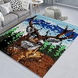 OdDdot Knüpfteppich zum Selber Knüpfen Knüpfen set Erwachsene mit Werkzeug teppich knüpfen Kreuzstich Set Knüpfsets Wohnkultur DIY Latch Hook Kit Für Erwachsene Und Anfänger