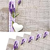 matches21 Tischsets Platzsets Motiv Lavendel auf Holzbrett 6 STK. Kunststoff abwaschbar je 43,5x28,5 cm