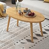 SORVA Beistelltisch, Sofatisch, ovaler Couchtisch, moderner Couchtisch, einfacher industrieller moderner Mitteltisch, Holzfarbe