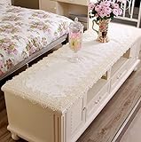 Spitzen-esstischdecke Spitzen-Tischläufer Moderner Luxus im europäischen Stil, bestickter Bettläufer, Tischläufer, Esstisch Tuch, Tissue-Box-Abdeckung, Tischset, Kissenbezug ( Color : C , Size : 60*60