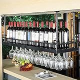 MAZAGE Weinregal zur Wandmontage – Weinregal, Deckendekoration, Regal, industrieller Wand-Wein und Regal, Flaschenhalter aus Eisen, Weinregal für Bars, Restaurants, Aufbewahrung (schwarz) Needed