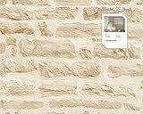 Tapete 355802 Kollektion Best of Wood`n Stone inklusive E-Book, Stein, Mauer, Sandfarben, 35580-2, A.S. Création Vliestapete