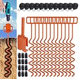 40.6 cm Erdanker zum Einschrauben, Trampolin-Bodenanker, mit 1xSchraub-Zeltheringe-Adapter und Trampolin-Bodenanker, zur Sicherung von Tieren, Zelten, Vordächern, Autoanschlüssen, Schaukel-Sets (