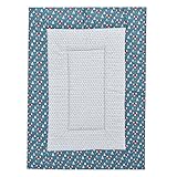 Baby Krabbeldecke Krabbelmatte Spieldecke 100x135 cm aus 100% Baumwolle zweiseitig Laufgittereinlage weich gepolstert (Fuchs petrol)