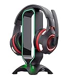 Trust Gaming GXT 265 Cintar RGB Headset Ständer (Passend für alle Headsets, 2 USB-Anschlüsse, LED-beleuchtete Ränder) Schwarz