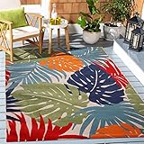 SANAT Outdoor Teppich Wetterfest - Outdoorteppiche für den Innen und Außenbereich, Balkon Teppich Wasserabweisend, Strapazierfähige Teppiche für Terrasse Garten und Wohnzimmer, Mehrfarbig 120 x 170 cm