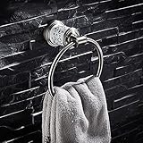 Badezimmer Handtuchständer Set, Runder Wandmontierter Edelstahl Gebürstetes Handtuchring, Multifunktionale Toilettenlagerständer, Kein Stanzen(Size:A)
