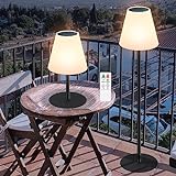 Solarlampen für Außen Garten Solar Stehlampe Outdoor Solar und USB-C in Einem Aufladbar Tischlampe Kabellos IP54 Wasserdicht Metall Stehlampe für Rasen, Hof, Terrasse, Indoor(Höhe 100cm)