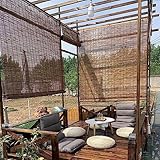Natür Bambus Rollo Jalousine Bambus Sichtschutz Rollo Bambusrollo Breit Retro Schilf Vorhang Wetterfest Sonnenschutz Rollo Für Terrasse Balkon Vorhang Bambus Outdoor,60x130cm/24x51in