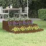 JUNZAI Pflanzkübel, Pflanzkasten, Blumenkasten, Blumenkübel, Blumentopf, Pflanztrog, Pflanzkiste, Tomaten Kübel, Honigbraun 78x78x27 cm Massivholz Kiefer