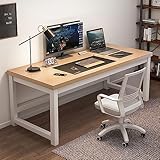 MDHP Stabil Schreibtisch,computertisch, Homeoffice Bürotisch Industrie-Design PC-Tisch,einfacher Aufbau, Arbeitszimmer Laptop Tisch Arbeitsplatz(100x60x74cm(39x24x29in), Walnut)