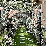 ALKOY Gartenbogen Für Den Außenbereich, Metall-Rosenbogen, Robuste Gartendekoration, Gartengitter, Pergola, Zur Unterstützung Von Rosen, Kletterpflanzen, Höhe 95 Zoll/Rose/2,4 * 2,4 M