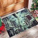 EKSED Badezimmerteppich 60x100 cm,Badematte rutschfest,Weicher Badvorleger,Tornado Urban Architecture Straße Grauer Himmel Wolke,Mikrofaser Absorbent Badteppich für Badewanne,Dusche und Badezimmer
