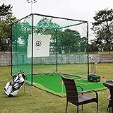 URFEDA Tragbares Golf-Übungsnetz, verschiedene Arten von Bogenschießen-Grade, tragbares Golf-Trainingshilfen, hochschlagfestes Netz für Outdoor-Golf, Baseball, Fußball, Tennis, Grün, 3 m x 3 m