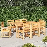 Festnight Gartenmöbel Set 8 Personen Sitzgruppe Garten Essgruppe Holz Gartentisch mit 8 Stühlen Set Gartengarnitur Sitzgarnitur Wetterfest Esstisch Holzisch Massivholz Teak