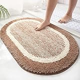 SAZDFY Mikrofaser Badezimmer Teppich,Weich Zottig Teppich Dick Plüsch Bad Matte Saugfähig rutschfest Badeteppich,Krähenscharbe Teppich Für Badezimmer Dusche Badewanne-Champagner 60x160cm(24x63inch)