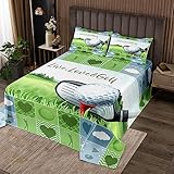 Golf Bettdecke M Größe,Ball Sport Spiele Modern Coverlet Set Kinder Mädchen Jungen Erwachsene,Geometrische Plaids Patchwork Gesteppte Abdeckung,Bunte Mode Bettwäsche Quilt,2 Kissenbezug