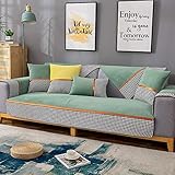 sofaläufer Sofaschoner couchbezug Decke Sofa,L-förmiger Stoff Schnittsofaschild,Ecksofabezüge für Ledercouch,hocheffiziente rutschfeste Sofasitzbezüge-Grün_110 * 210 cm