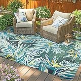 TALETA Outdoor Teppich Wetterfest, Teppich für Balkon, Outdoor Carpet, Wohnzimmer Balkon Küchenteppich, Outdoorteppich für Balkon, Garten, Groß: 120 x 170 cm