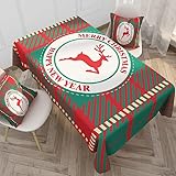 Weihnachten Rechteckige Elchgitter Druck Tischdecke Einfache Home Couchtisch Weihnachtsdekoration Tischdecke AB14 90x140cm