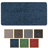 ANRO Fußmatte Schmutzfangmatte waschbar wasserdicht robust Schmutzfänger für Eingang, Haustür, Flur, Küche, Schlafzimmer Poet 40x80cm Carpet Blau