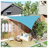 Sonnensegel WasserdurchläSsig ， 98% Schutz Vor Uv Sonnensegel Dreieckig Rechtwinklig ， FüR Balkon Garten Terrasse,Blue-3.6m/12ftx3.6m/12ftx3.6m/12ft