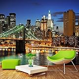LYSYMO Benutzerdefinierte Fototapete Stadtgebäude Nachtansicht Modernes Arbeitszimmer Fotografie Landschaft Wandmalerei Fototapete 140x70cm